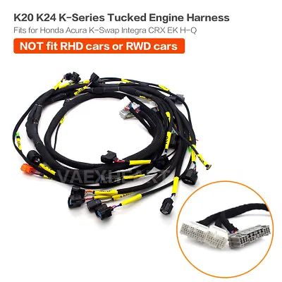 $89.99 • Buy K20 K24 K-Series Tucked Engine Harness For Honda Acura K-Swap 02-04 RSX Type S