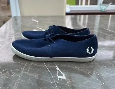 Fred Perry Navy Suede Boat Shoes Size 9 • £14.99