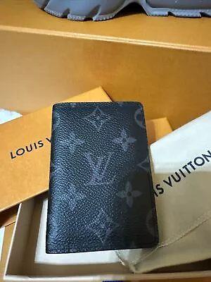 Louis Vuitton Pocket Organiser Monogram Eclipse 100% Genuine • £199.99