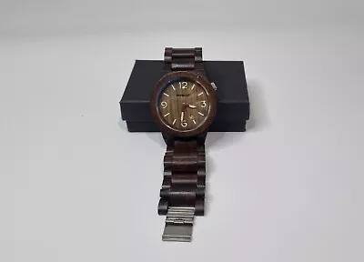 GENUINE WeWOOD Wooden Watch Casual Classic Dark Brown Round Dial Great Condition • $55