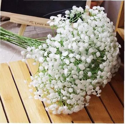 16Pc Artificial Gypsophila Flowers Fake Baby's Breath Silk Bouquet Wedding Decor • £8.89