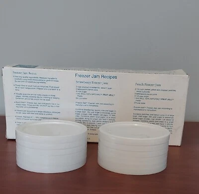 $20 • Buy Lot Of 12 Vintage Ball White Plastic Lids For 8oz Freezer Jam Jars