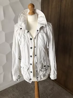 Marc Cain Jacket Women White Button Up Jacket Size N2 Uk Size 10 • £8