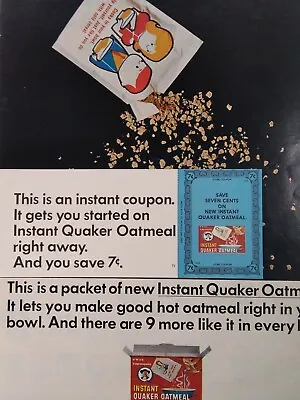 Quaker Oatmeal Print Ad Original Vtg 1966 Coupon Hit Albums Capital Records  • $20.81