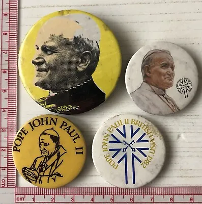 4 X VTg Og Pope John Paul II British Visit 1982 Catholic Pin Badges Job Lot Rc • $2.48
