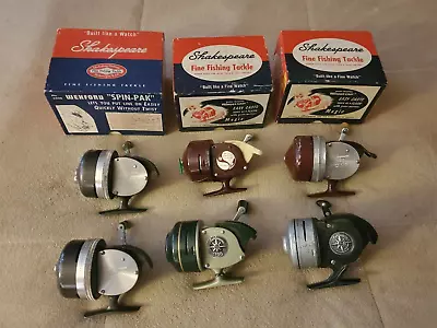 Shakespeare Closed Face Spinning Fishing Reels X 6 Three W Boxes All Working • $55