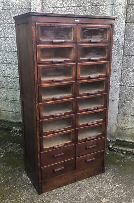 Quality Oak 20 Drawer  Haberdashery Shop Cabinet Mint  Condition 2 Man Delivery • £1895