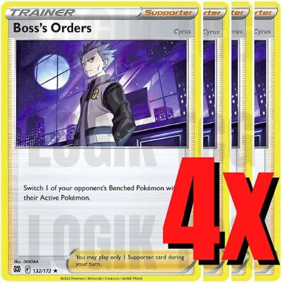 4x Boss's Orders Cyrus 132/172 X4 - Brilliant Stars - Pokemon TCG - Rare - NM • $3.95