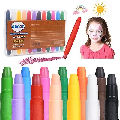 12 Colours Face Paint Crayons Non-toxic DIY Body Makeup Pen Portable Makeup Prop • £2.79