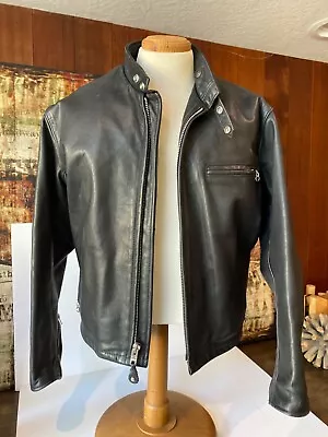 Schott  Perfecto 141 Sz 42 Black Naked Cowhide Leather Motorcycle Jacket 618 • $550