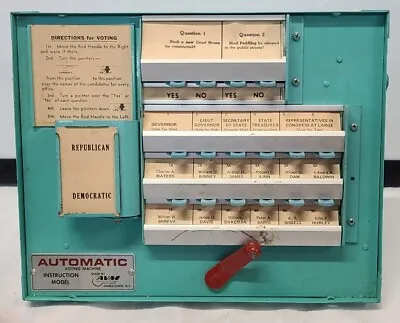 Vintage Instuction Model AVM Corporation Automatic Voting Machine Jamestown NY • $299.99
