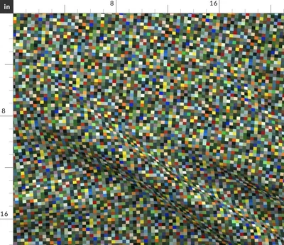 $16 • Buy Marbles Pixel Squares 8 Bit Computer Graphics Spoonflower Fabric By The Yard
