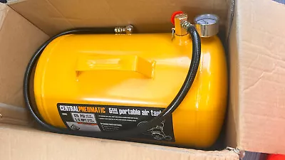 PNEUMATIC AIR TANK 5 Gallon W/PRESSURE  GAUGE Yellow In Box New • $99