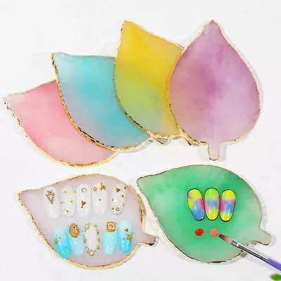 Leaf Shaped Resin Elegant Manicure Supplies Tray Display Board Nail Art Painting • $7.74