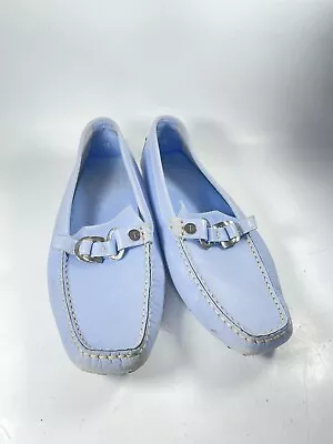 TOD’S Gommino Driving Shoes Light Blue Leather Size 10 (READ NOTE) • $42.49