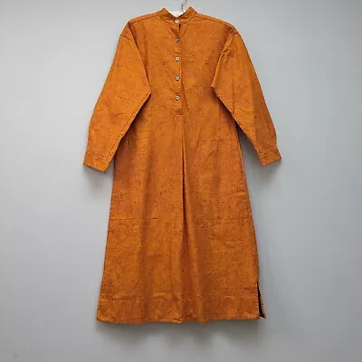 Vintage Marimekko Dress Size 8 Kaftan Style Cotton Orange Red Abstract Dot Print • $154.14