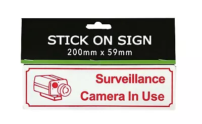 Warning  Surveillance Camera  In Use CCTV Security Video200x59mm PLASTIC SIGN • $5.29