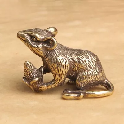 Brass Mouse Figurine Small Statue Animal Figurines Toys Table Decoration Gift • $4.99