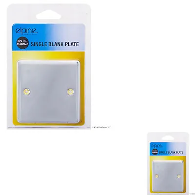 £3.49 • Buy Chrome Polish Single Blank Plate Light Switch Home Office Electric Socket Cover