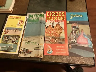 Lot Of Florida Travel Brochures Circus Hall Of Fame Daytona Potters • $7.99