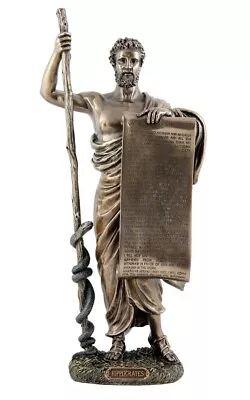 Hippocrates Greek Father Of Medicine Holding Hippocratic Oath Bronze Statue 32cm • $155