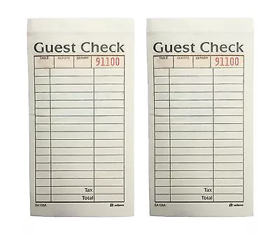 New Guest Check 2-part Carbonless 2 Book 50 Checks  • $10.95