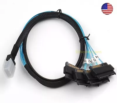 Mini SAS SFF-8087 To 4 SAS SFF-8482 Hard Drive Forward Breakout Cable RAID HBA • $13.94