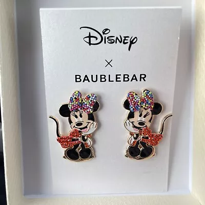 Disney X Baublebar Minnie Mouse Holiday Bejeweled Earrings Brand New! • $35