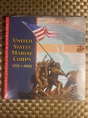 2005 Marine Corps Silver Dollar Coin And Stamp Set U.S Mint Sealed UNC New Rare • $79.99