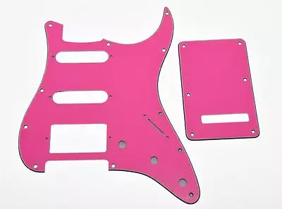£12.84 • Buy ST Strat HSS Pickguard, Trem Tremolo Back Cover W/ Screws Pink Red For Fender