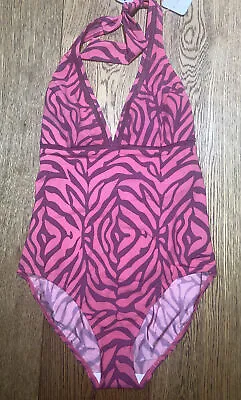 £19.99 • Buy Speedo Sculpture Body Shaping Halter Neck Swimsuit Costume Size 12 34 Pink