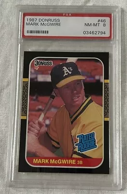 1987 Donruss Mark McGwire PSA 8 Card #46 Rated Rookie • $13