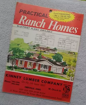 Practical Ranch Homes 1973 Mid Century Modern Architecture House Floor Plan • $25