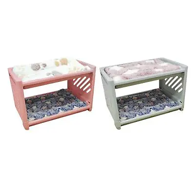 Rabbit Bed House With Sleeping Mat Shelter For Small Animal Cage Accessories Rat • £15.11