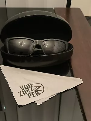 Von Zipper Fulton Sunglasses Black Frame Black Lens W/ Case- Light Scratches • $39.99