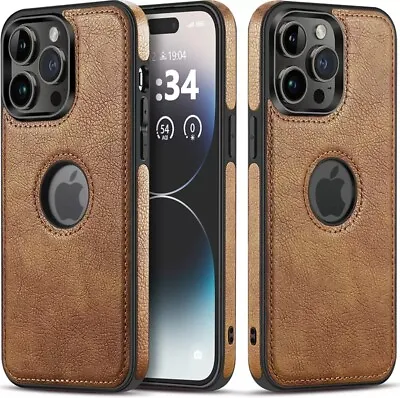 Shockproof Leather Case For IPhone 15 14 13 12 11 Pro Plus XR XS Max Mini 7 8 • £4.99