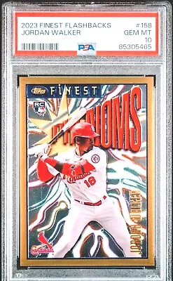 💎2023 Jordan Walker RC Topps Finest Flashbacks GOLD RARE #158 PSA 10 GEM MINT💎 • $74.99