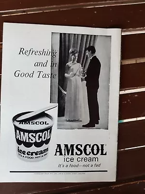 Amscol Back Page Vintage Ice Cream Ad Theatre Caberet  Programme • $9