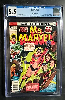 MS. MARVEL #1 - CGC 5.5 - Marvel Comics 1977 - 1st CAROL DANVERS As MS. MARVEL • £95.99