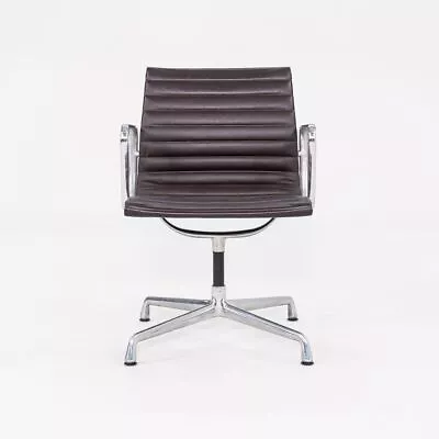 2012 Herman Miller Eames Aluminum Group Side Desk Chair Brown Leather 12+ Avail • £924.92