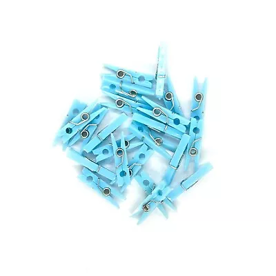 24 X Small Baby Blue Pegs Peg Embellishment Craft Cards Clip Mini Miniature • £2.95