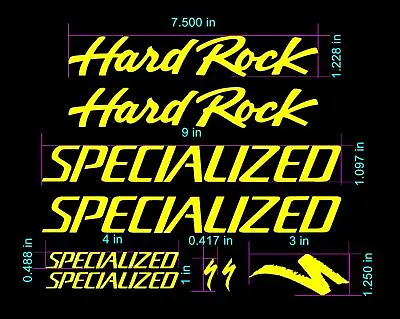 Specialized Hard Rock Classic Vintage Bike Frame Decal Set. V2 Lots Of Colors! • $16.50