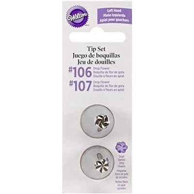 £7.89 • Buy Wilton Left Handed 106 107 106L 107L Drop Flower Decorating Tip Icing Nozzle Set