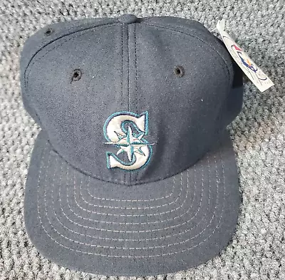Vtg Seattle Mariners Dark Blue New Era Dupont Pro Model Snapback M/L Hat MLB Cap • $59.97
