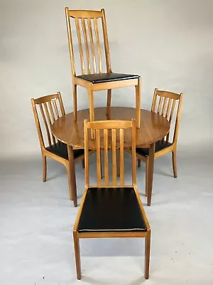 Mid Century Teak Round Dining Table Chairs Scandinavian G Plan Set Circular • £450