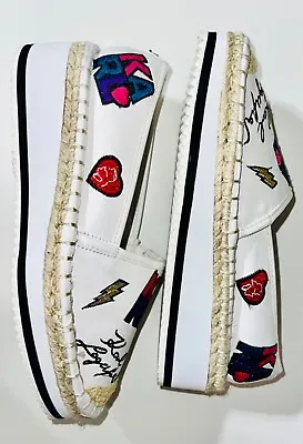 New Karl Lagerfeld Bina Patch Ivory Slip On Sneakers • $39.99