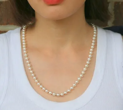 Mikimoto Vintage 6.5mm~7mm Pearl 23.5  Strand Necklace W/ 18K Gold Clasp • $1998