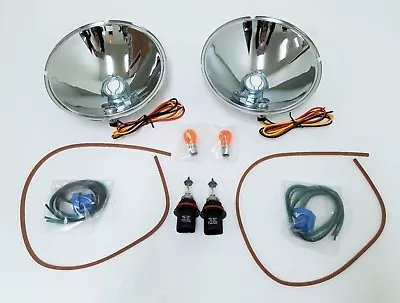 Ford Model A Car 12 Volt Halogen Headlight Headlamp Reflector Kit W/ Turn Signal • $1129.87