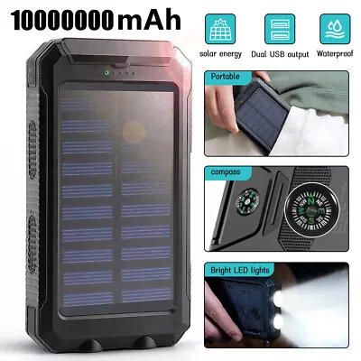 2024 Super 10000000mAh USB Portable Charger Solar Power Bank For Cell Phone • $17.56