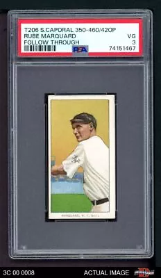 1909 T206 Rube Marquard Pitching Giants HOF VARIATION PSA 3 - VG • $600